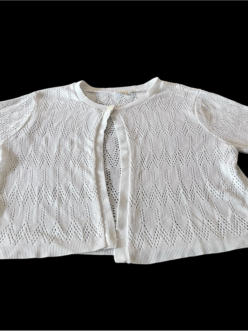 Cato Woman White Pointelle Knit Cardigan Plus Size 22/24W